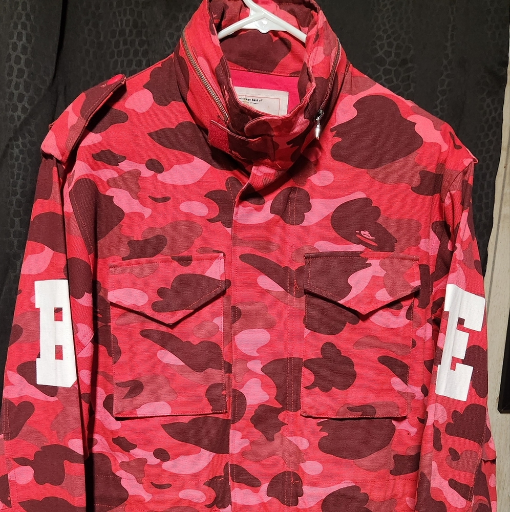 Bape camo military jacket.